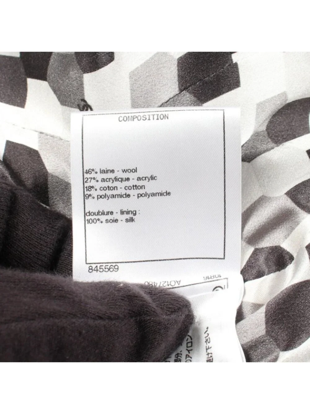 Chanel Tailored Jacket CC Logo Button Double Breasted Tweed Black Wool